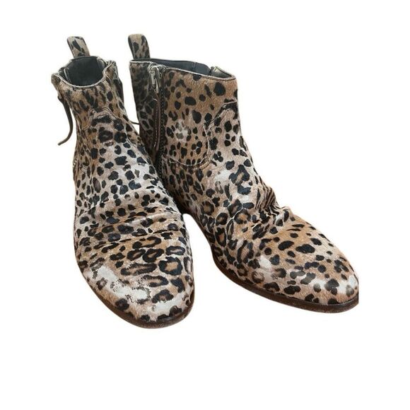 Golden Goose Viand Leopard Pony Hair Double Zip Ankle Bootie Eu 40 US 10 - Picture 3 of 15